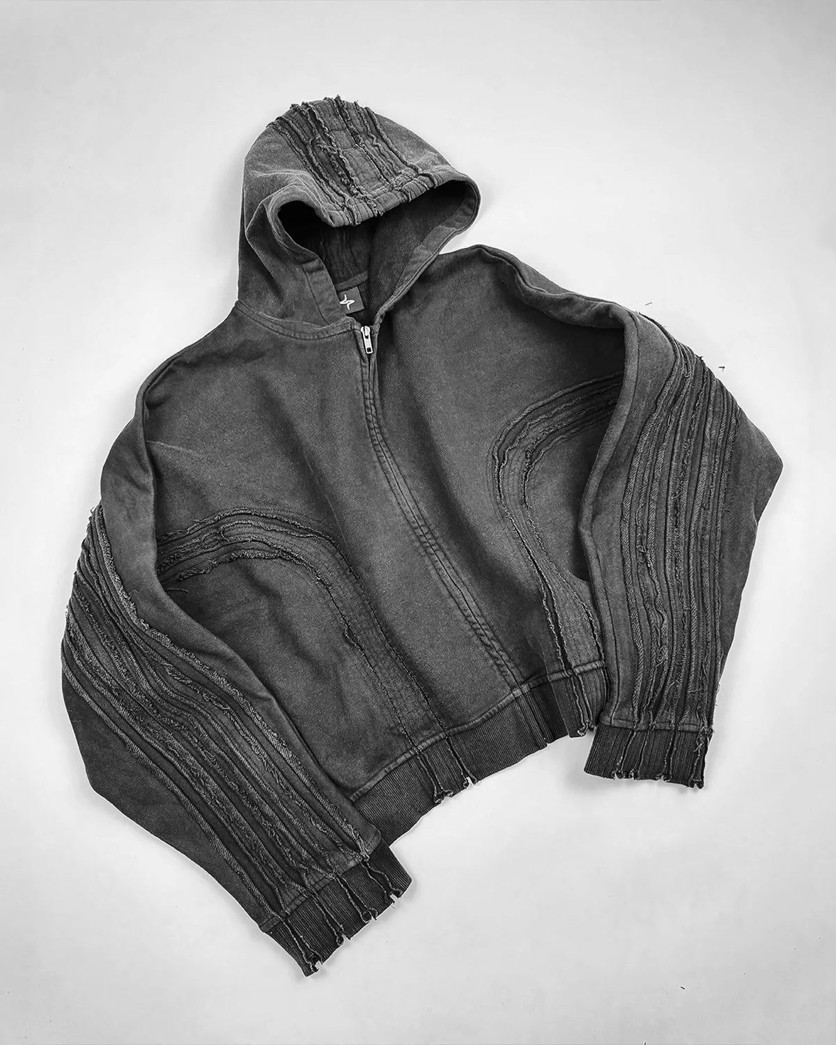 Men’s Y2K Gothic Cross Hoodie – Retro Washed Distressed Zip-Up Sweatshirt, Oversized Hip Hop Streetwear Jacket