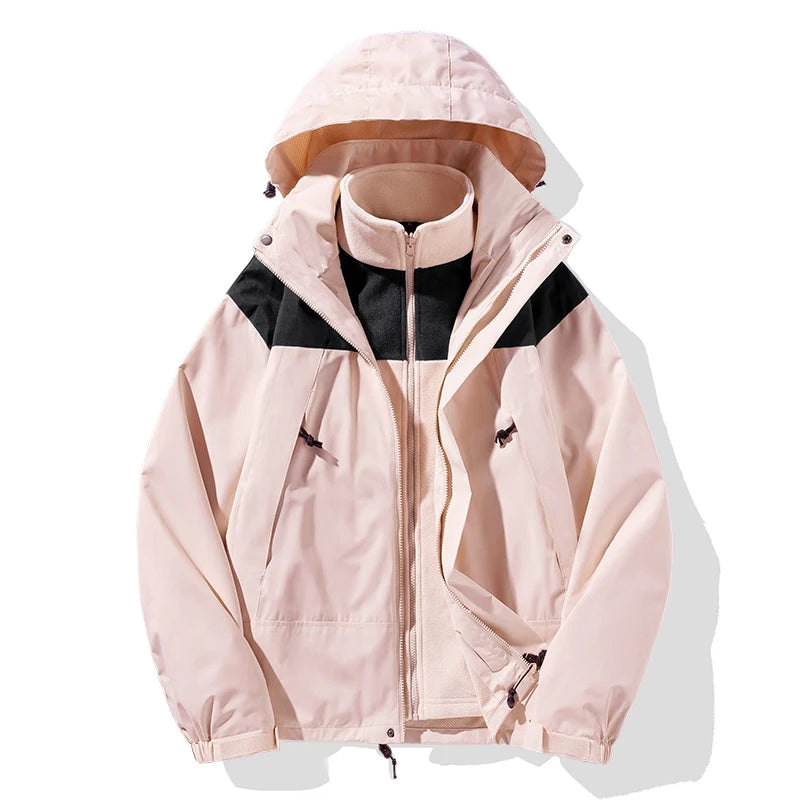 Unisex 3-in-1 Outdoor Jacket – Waterproof & Breathable Warm Winter Coat for Camping, Hiking & Skiing
