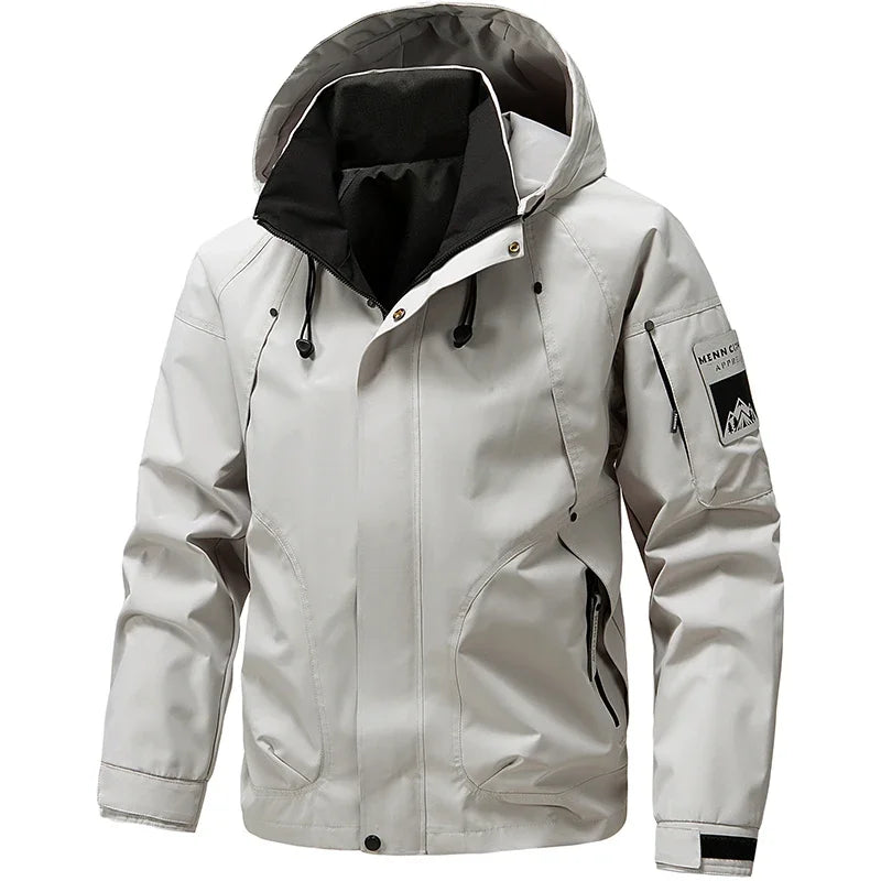 Men’s Softshell Windbreaker Jacket – Lightweight Hooded Waterproof Outdoor Coat for Hiking, Camping & Travel