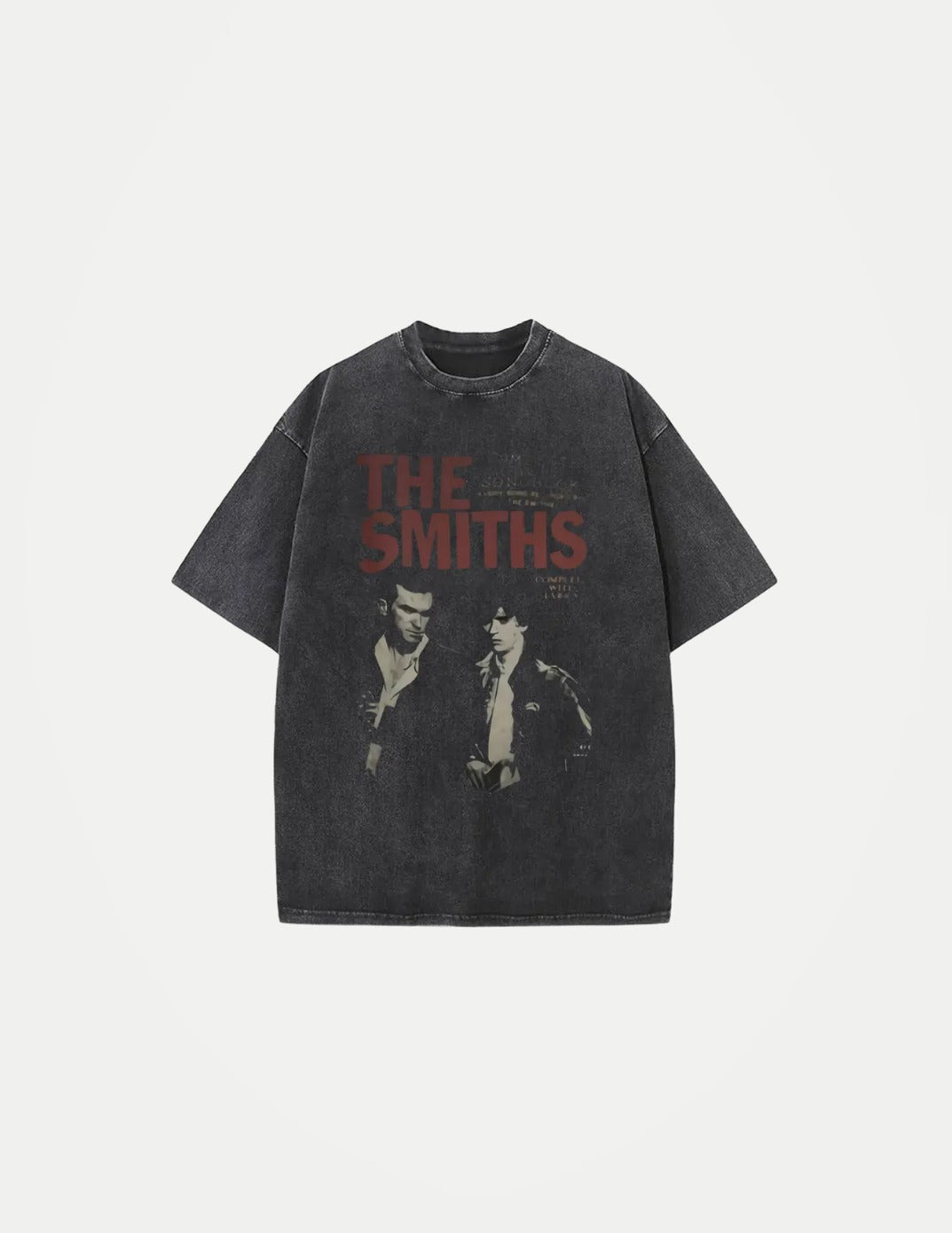 Unisex The Smiths Graphic T-Shirt – Funny Cat Retro Washed Tee | 1980s Indie Rock Vintage Streetwear