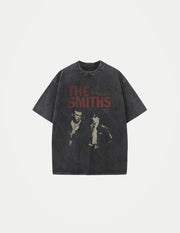 Unisex The Smiths Graphic T-Shirt – Funny Cat Retro Washed Tee | 1980s Indie Rock Vintage Streetwear