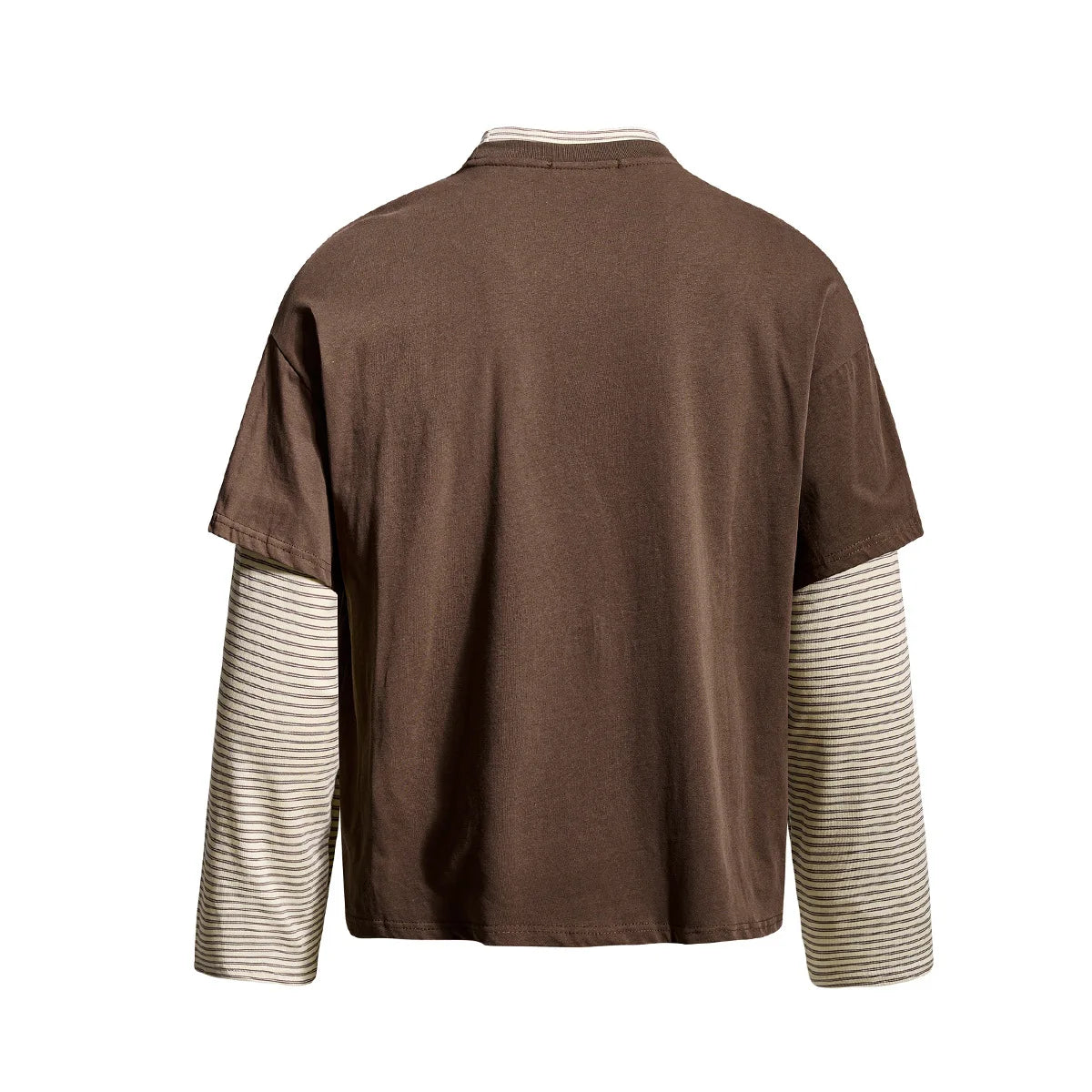 Unisex Vintage Layered T-Shirt – Loose Fit Fake Two-Piece Long Sleeve Streetwear Top