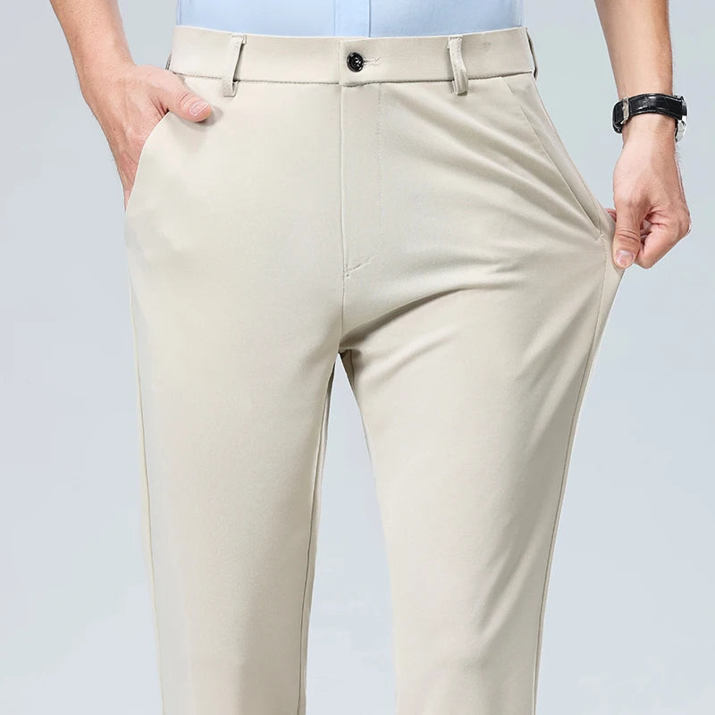 Men's Quick-Dry Golf Pants – Stretch Elastic Waist Business Casual Trousers