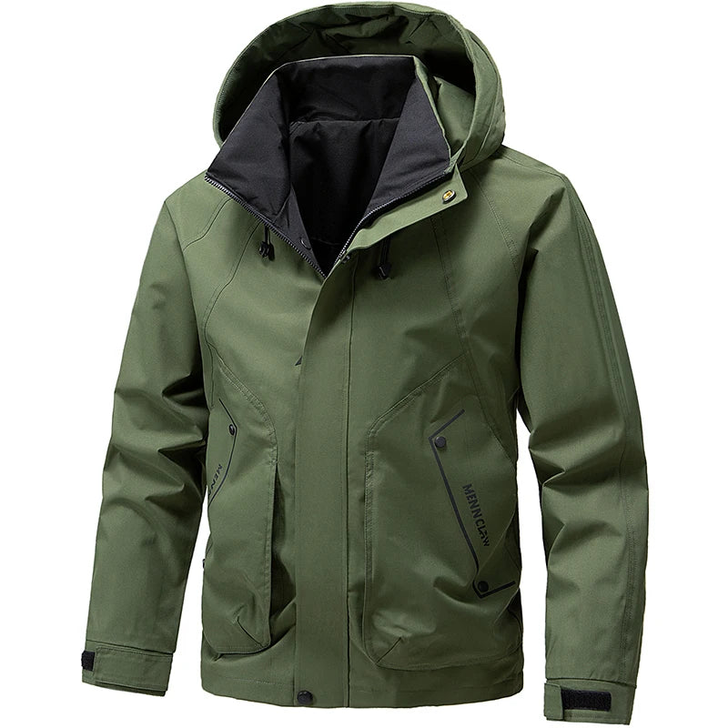 Men’s Softshell Windbreaker Jacket – Lightweight Hooded Waterproof Outdoor Coat for Hiking, Camping & Travel