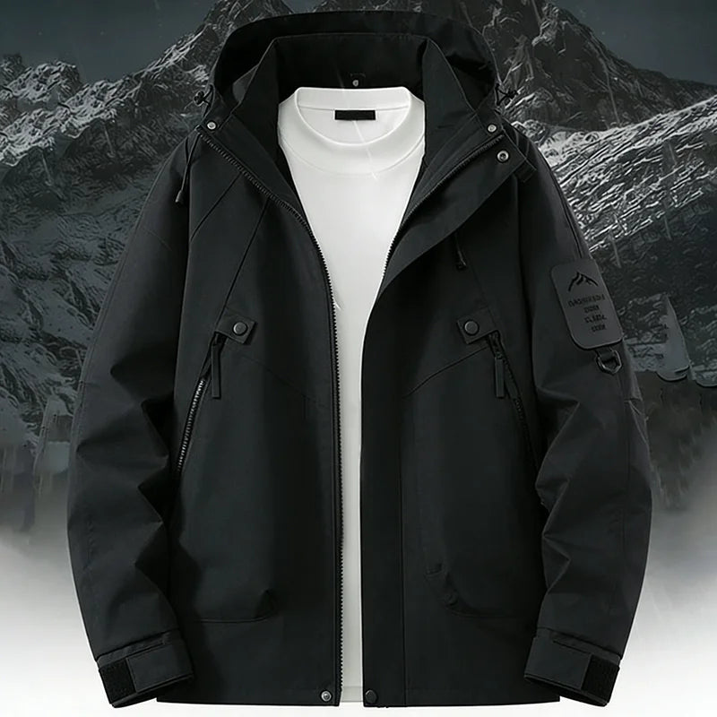 Men’s Waterproof Hooded Windbreaker Jacket – Outdoor Spring & Autumn Jacket for Cycling, Hiking, Climbing & Mountaineering
