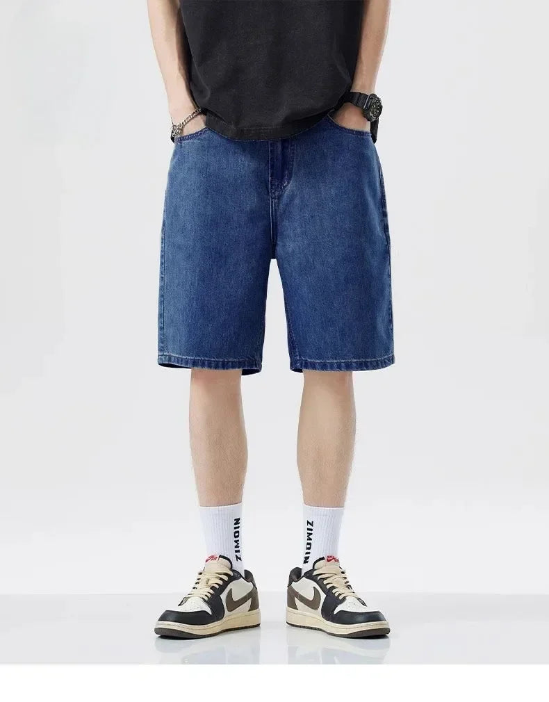 Men's Classic Stretch Denim Shorts – Straight Leg Summer Jorts