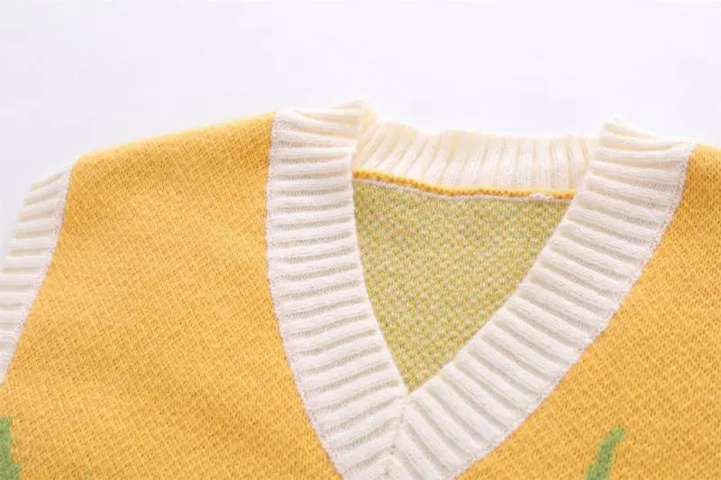 Wavy Color Block Knitted Sweater