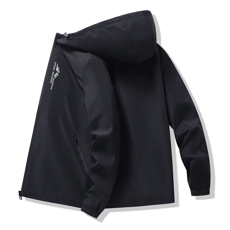 Men’s Softshell Windbreaker Jacket – Lightweight Hooded Waterproof Outdoor Coat for Hiking, Camping & Travel