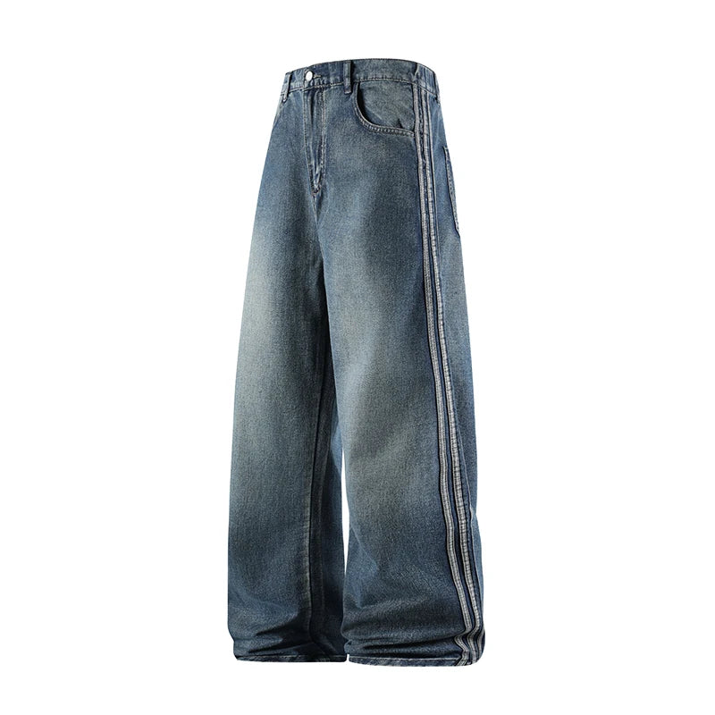 Men’s Baggy Jeans – Loose Fit Straight Leg Wide Leg High Street Casual Denim Pants