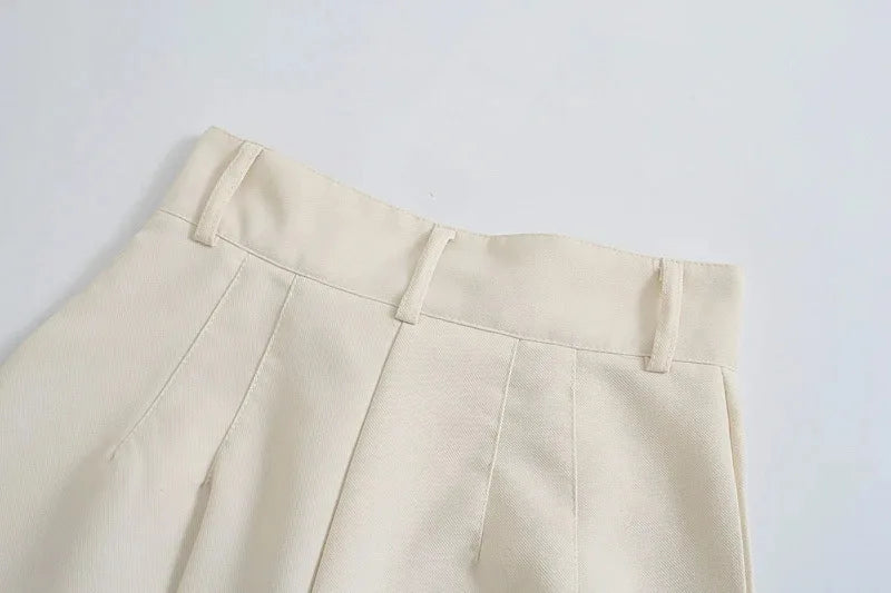 Women’s High-Waist Straight-Leg Trousers – Vintage Office Pants with Zipper Fly | Chic Casual Workwear