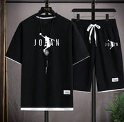 Men's Summer 2-Piece Suit – T-Shirt & Blazer Shorts Set