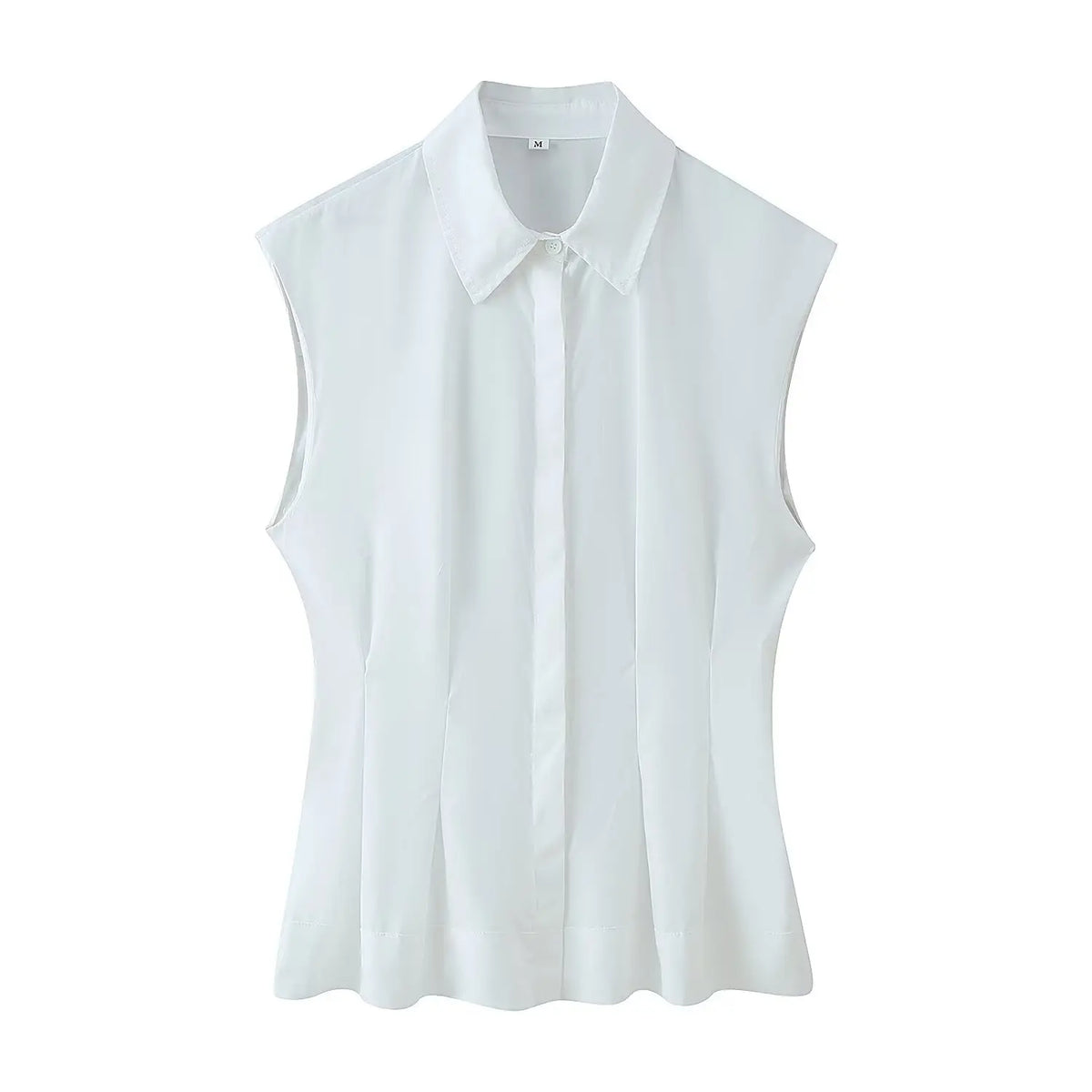 Women’s Summer Sleeveless Pleated Blouse – Chic Casual Top