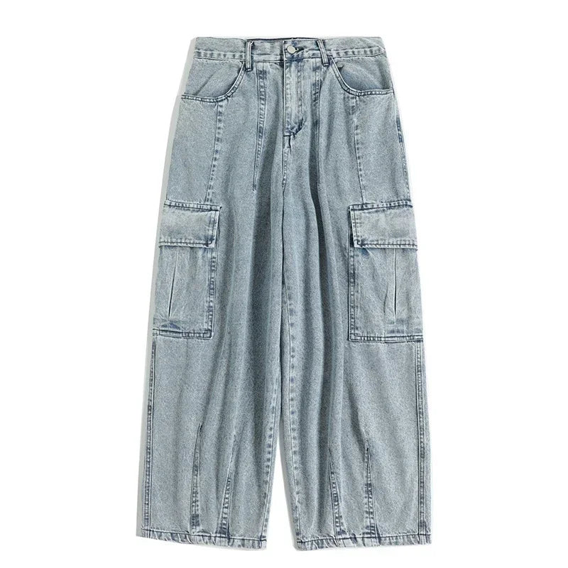 Men's Baggy Harajuku Jeans – Oversized Wide Leg Hip Hop Streetwear Denim