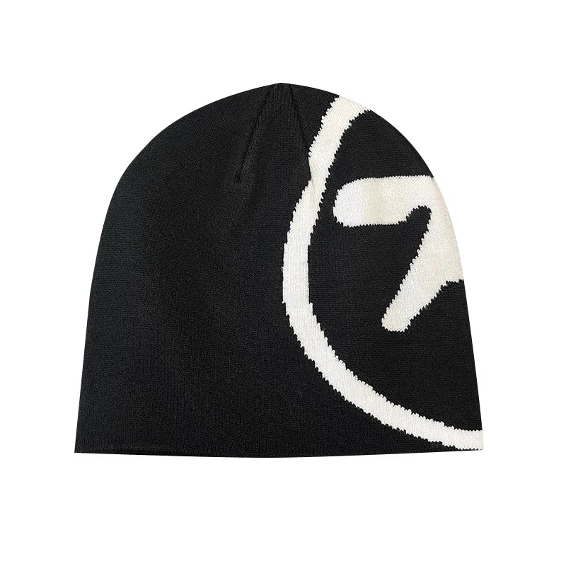 Unisex Y2K Knit Beanie – Vintage Goth Streetwear Winter Hat, K-Pop Hip Hop Fashion Skull Cap