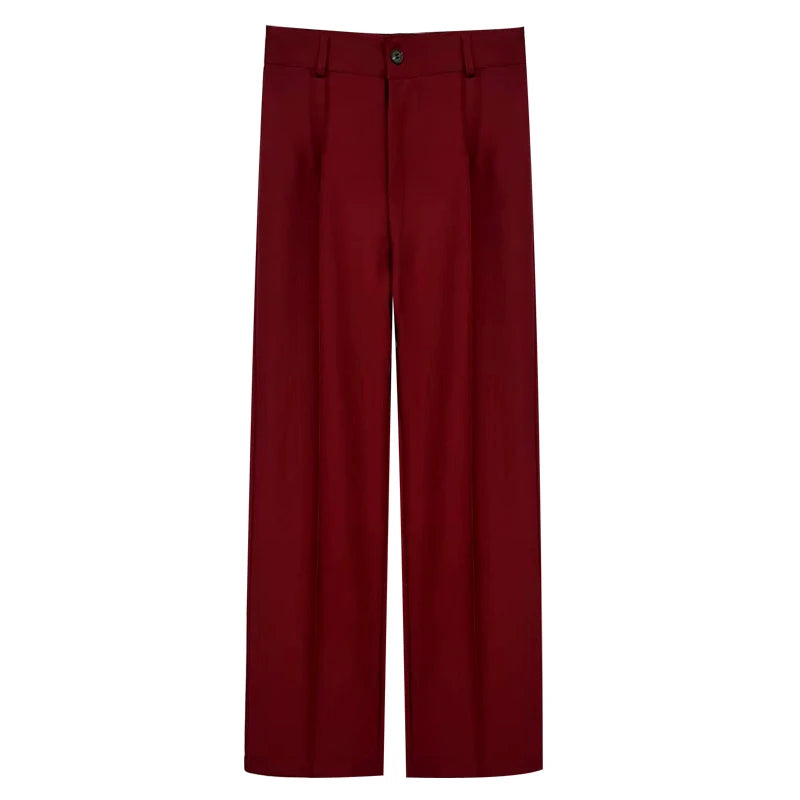 Women’s High-Waist Straight-Leg Trousers – Vintage Office Pants with Zipper Fly | Chic Casual Workwear