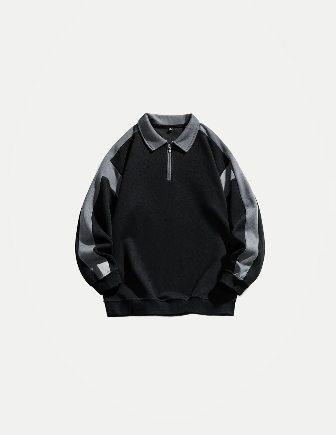 Men’s Half-Zip Polo Sweatshirt – Loose Fit Turn-Down Collar Casual Top