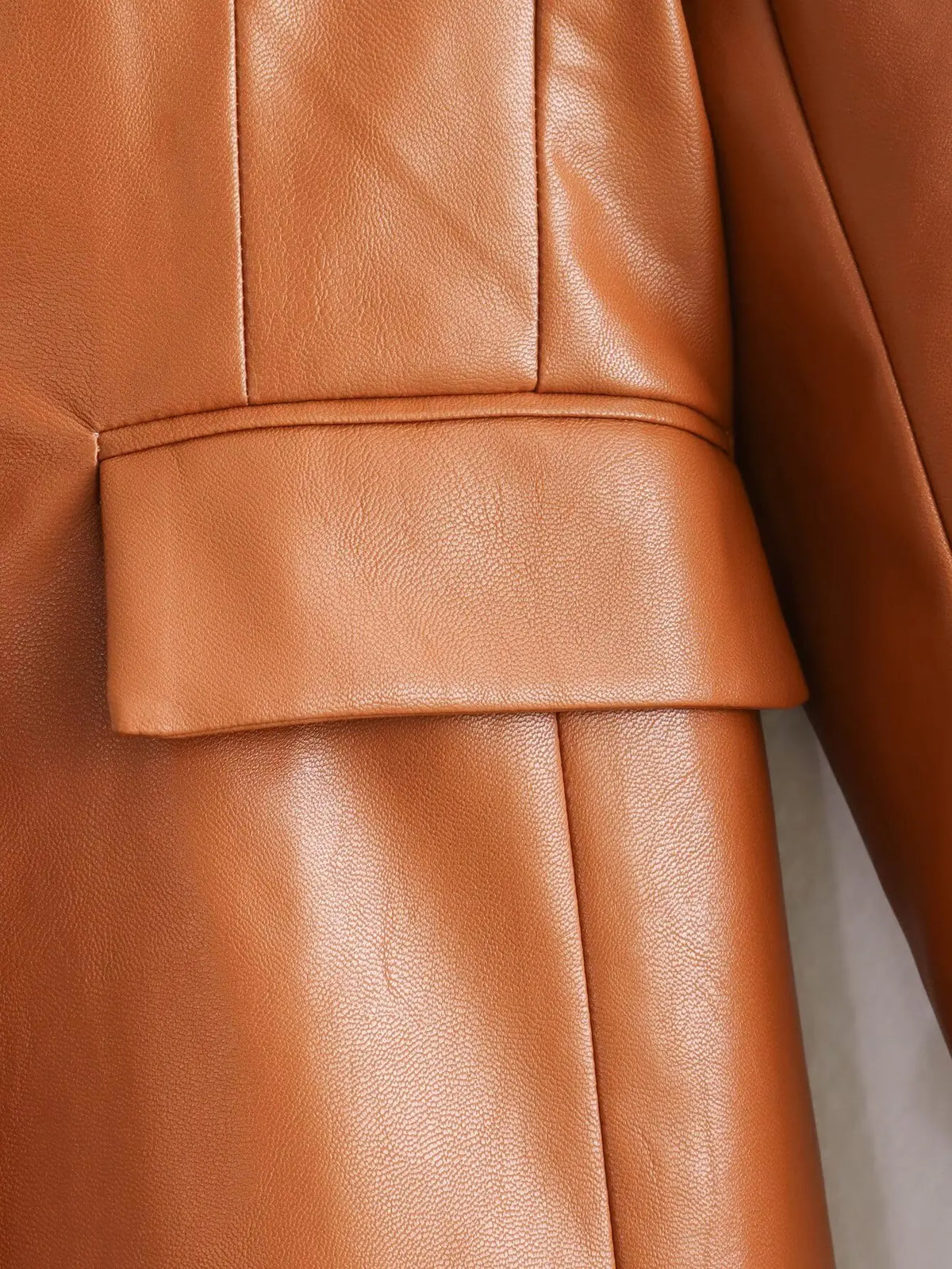 Women’s Premium Leather-Look Blazer – Elegant Long-Sleeve Suit Jacket | Versatile Autumn Fashion