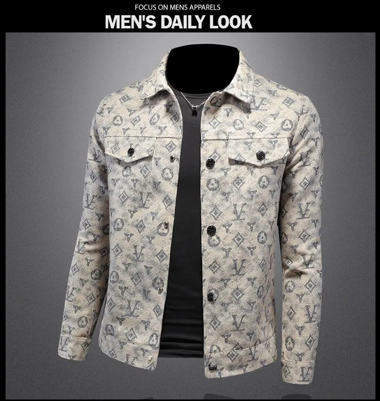 Men's Luxury Plaid Denim Coat – Hip Hop Western Streetwear Jacket