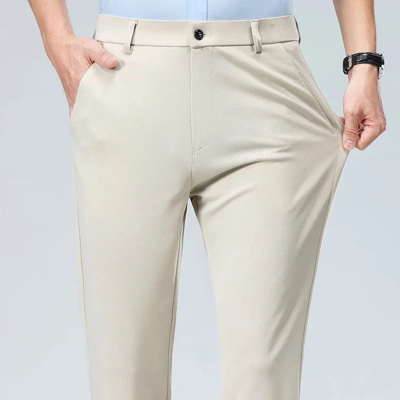 Men's Quick-Dry Golf Pants – Stretch Elastic Waist Business Casual Trousers