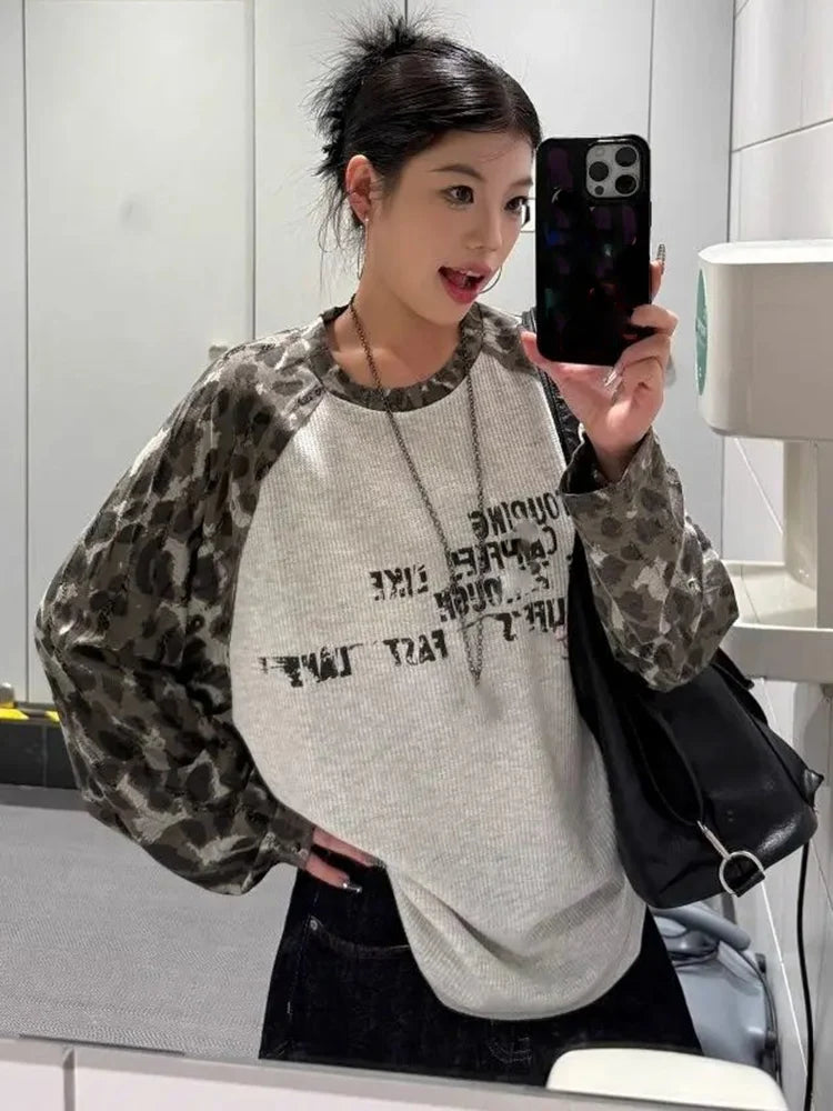 Y2K Camo Raglan T-Shirt