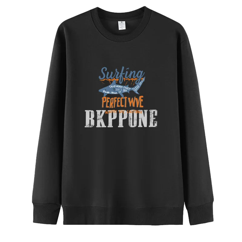 Unisex American Style Oversized Sweatshirt – Round Neck Long Sleeve Printed Pullover, Casual Streetwear Top