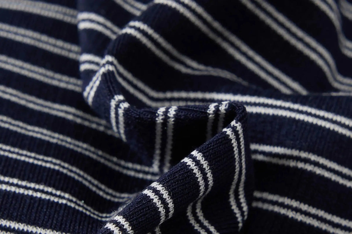 Men’s Retro Striped Long Sleeve T-Shirt – Round Neck Faux Layered Top | American Casual Streetwear