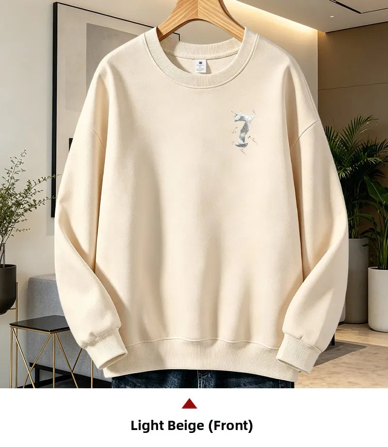 Men’s Casual Cotton Sweatshirt – Loose Fit Crew Neck Pullover | American Campus Style