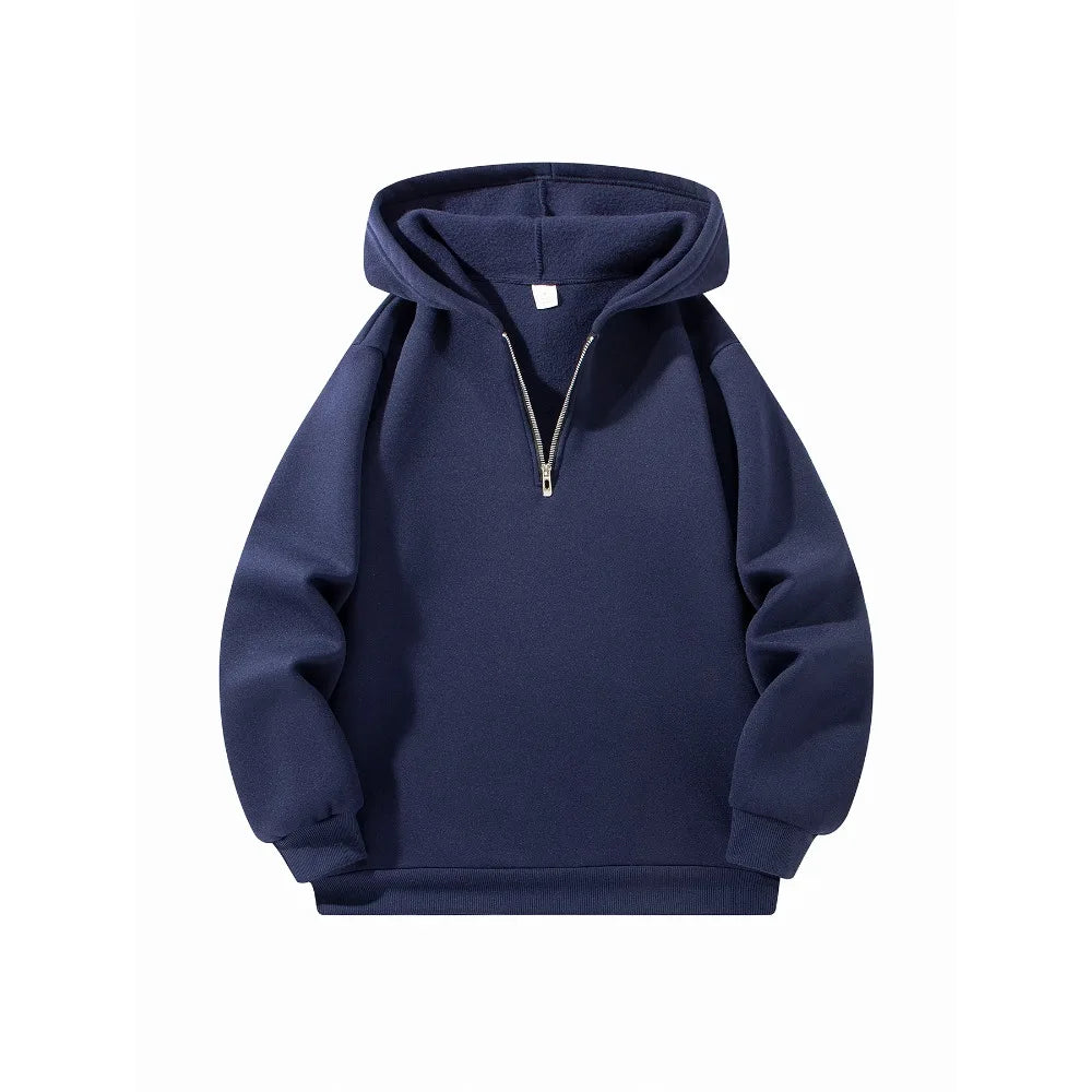 Men’s Half-Zip Hoodie – Loose Fit Long Sleeve Sweatshirt | Autumn Casual Pullover