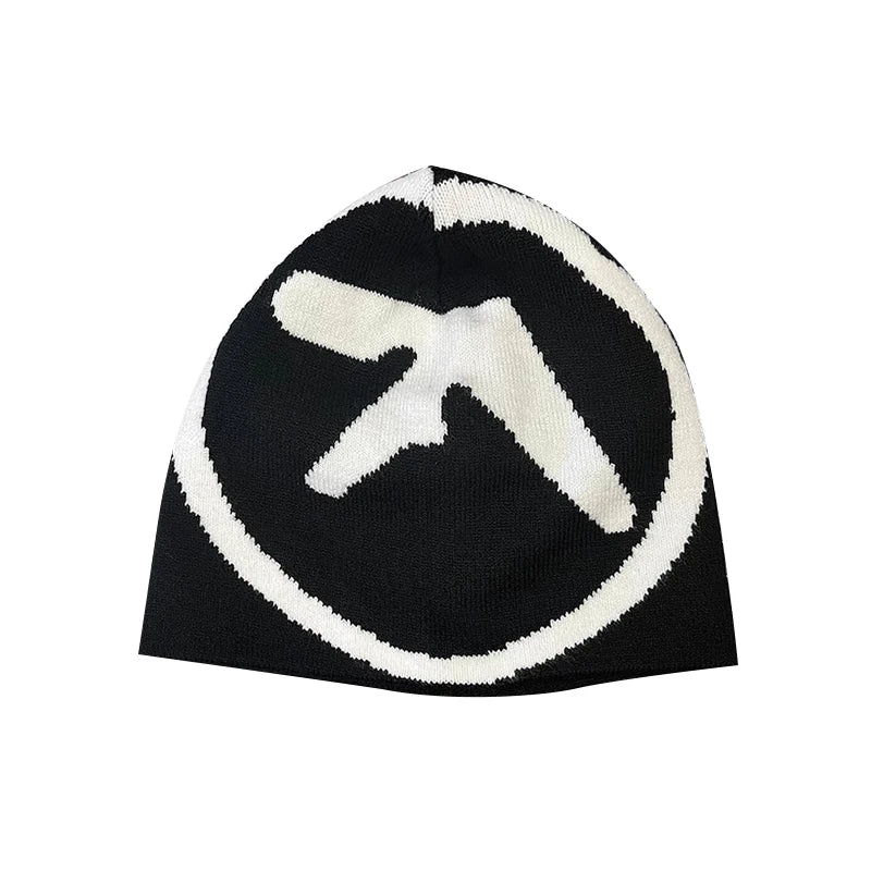 Unisex Y2K Knit Beanie – Vintage Goth Streetwear Winter Hat, K-Pop Hip Hop Fashion Skull Cap