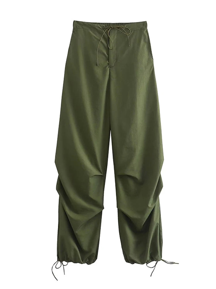 Women’s High-Waist Cargo Parachute Pants – Chic Jogger Trousers