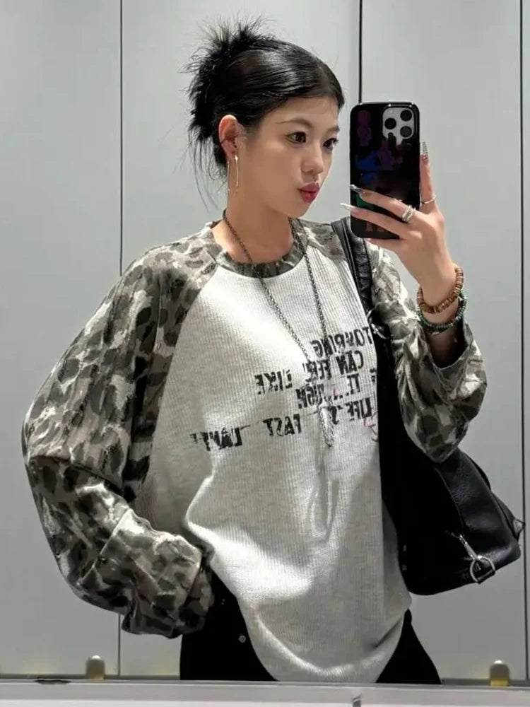 Y2K Camo Raglan T-Shirt
