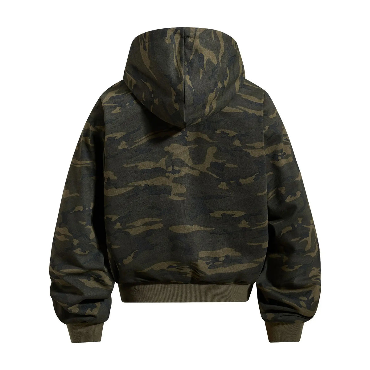 Women’s Camouflage Zip-Up Hoodie – Vintage Letter Embroidery Cropped Sweatshirt | Loose Casual Streetwear Jacket