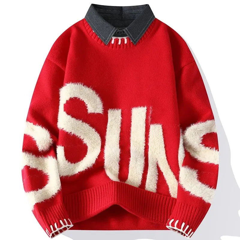 Men’s Versatile Knit Sweater – Trendy Outdoor Casual Pullover for Cycling, Travel & Leisure