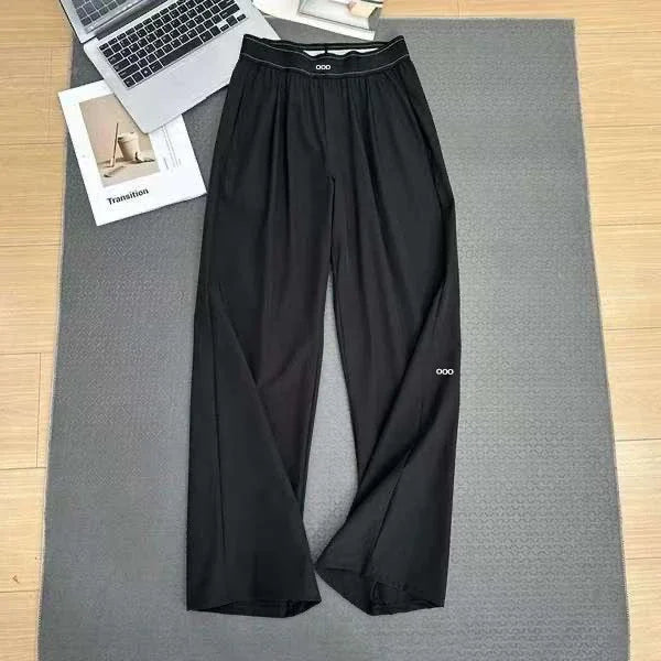 Women’s High-Waist Wide-Leg Pants – Lightweight Breathable Straight-Leg Trousers | Loose Casual Yoga & Summer Sweatpants