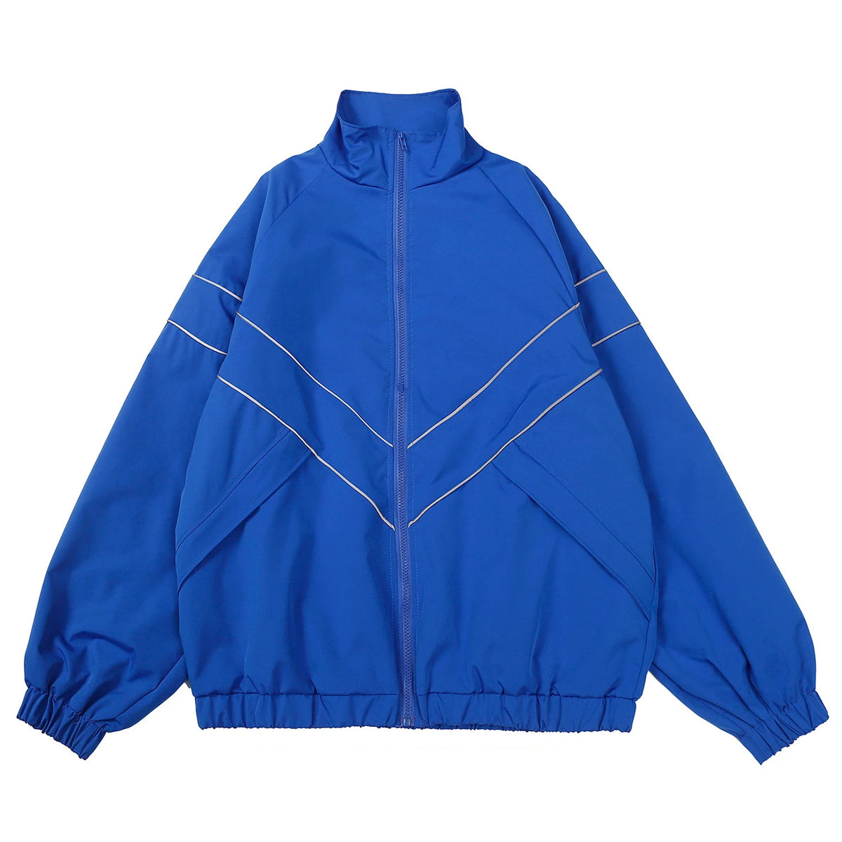 Men’s Reflective Striped Windbreaker Jacket – Hip Hop Streetwear Zip-Up Harajuku Sports Coat