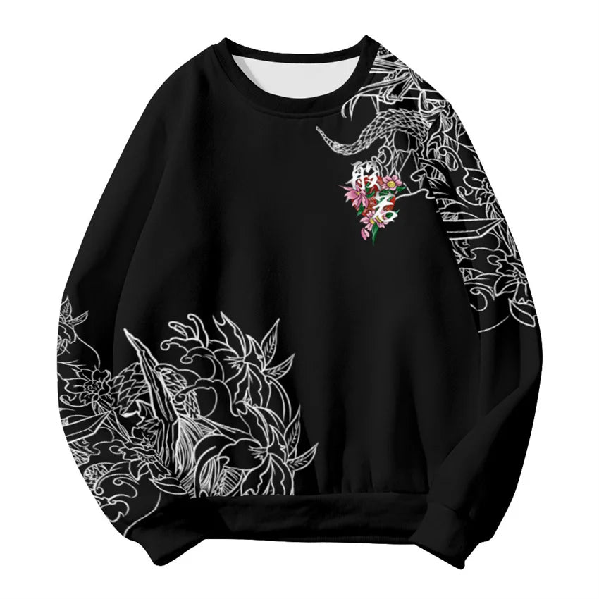 Unisex Samurai Demon 3D Print Hoodie – Japanese Anime Long Sleeve Pullover Sweatshirt, Casual Streetwear Top