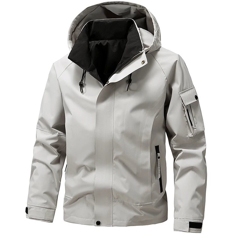 Men’s Softshell Windbreaker Jacket – Lightweight Hooded Waterproof Outdoor Coat for Hiking, Camping & Travel