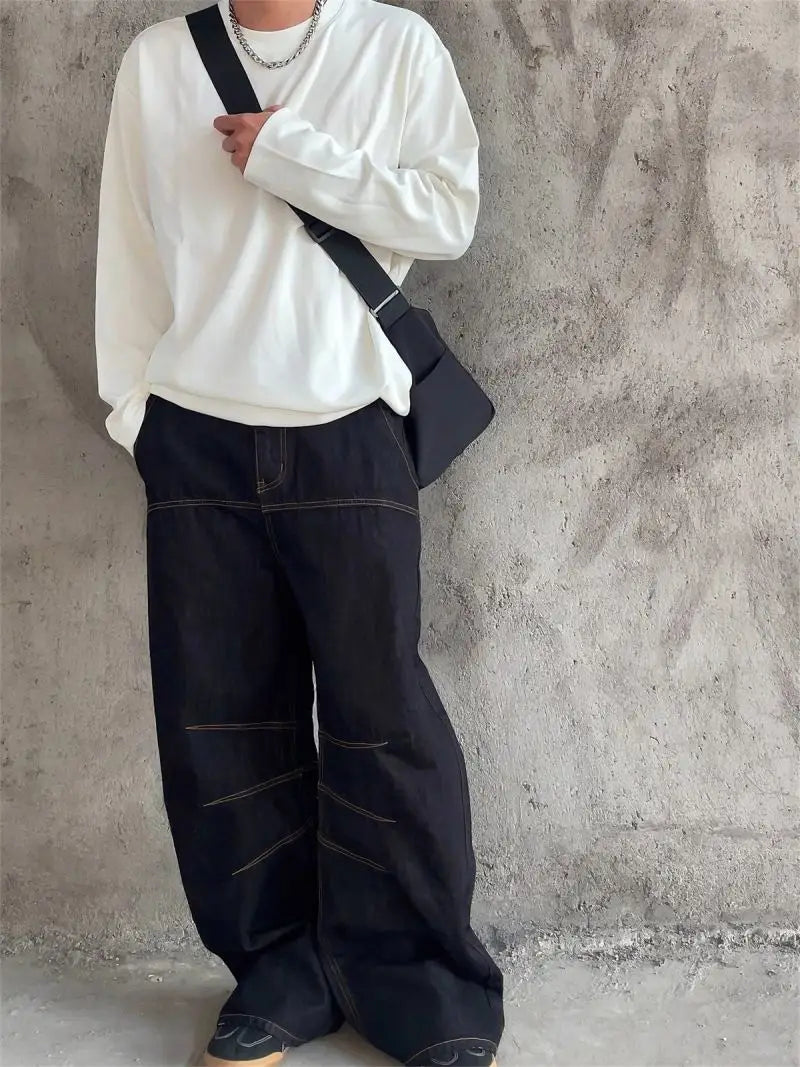 Retro Japanese Wide Leg Jeans