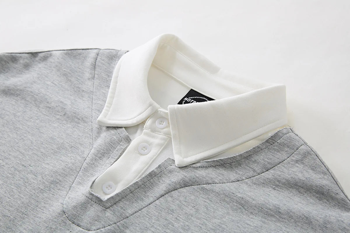 Men’s 2026 Summer Polo Shirt – Stylish Patchwork Collar, Breathable Short Sleeve Casual Tee