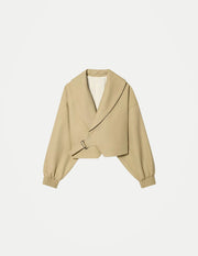 Women’s Lapel Bomber Jacket – Spring/Autumn Solid Coat