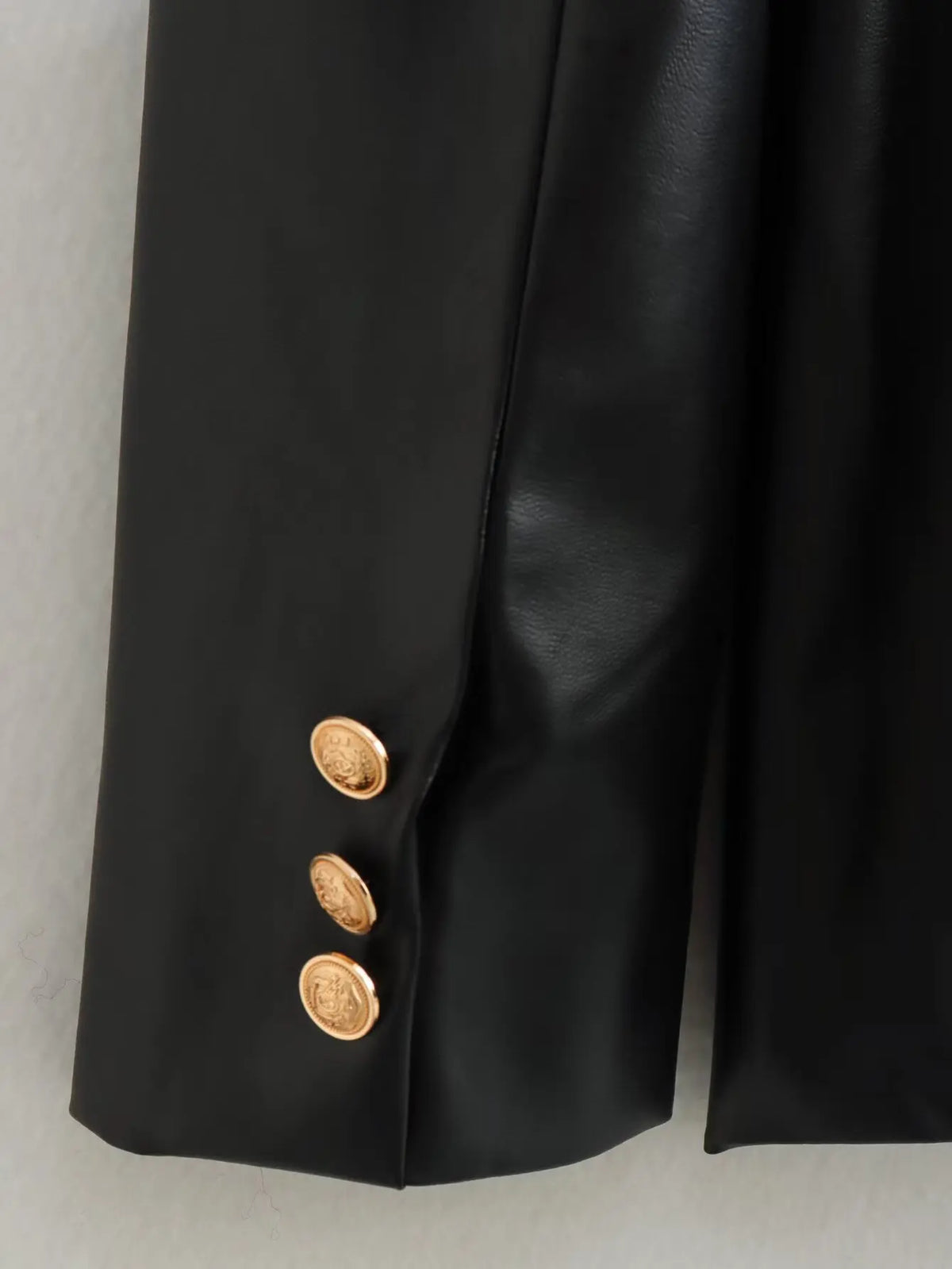Women’s Premium Leather-Look Blazer – Elegant Long-Sleeve Suit Jacket | Versatile Autumn Fashion