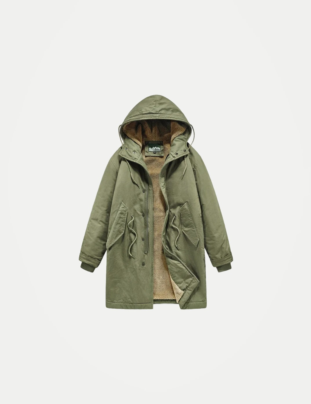 Men’s Winter Hooded Parka – Warm Fleece Jacket with Fur Colla