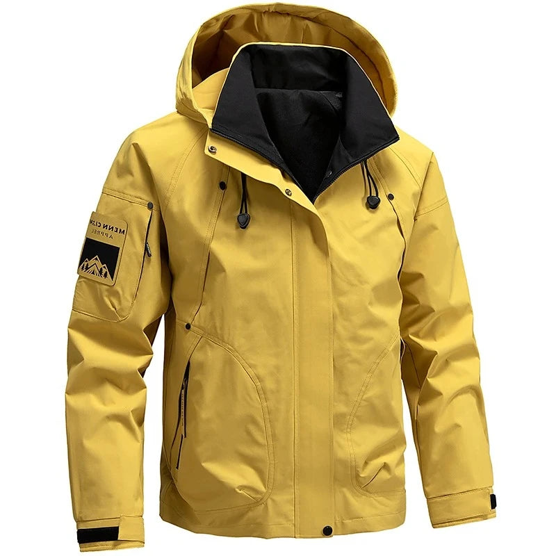 Men’s Softshell Windbreaker Jacket – Lightweight Hooded Waterproof Outdoor Coat for Hiking, Camping & Travel