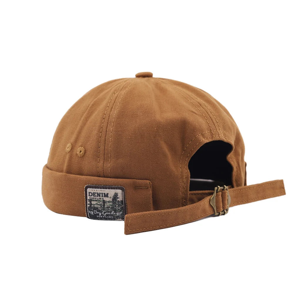 Unisex Cotton Brimless Skullcap – Retro Docker Hat, Hip Hop Streetwear Beanie for Summer & Outdoor Wear