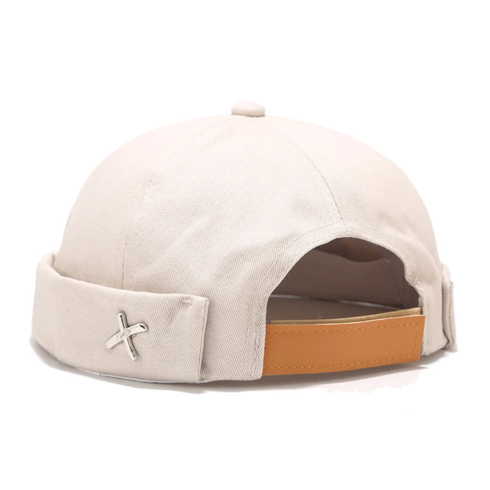 Unisex Cotton Brimless Skullcap – Retro Docker Hat, Hip Hop Streetwear Beanie for Summer & Outdoor Wear