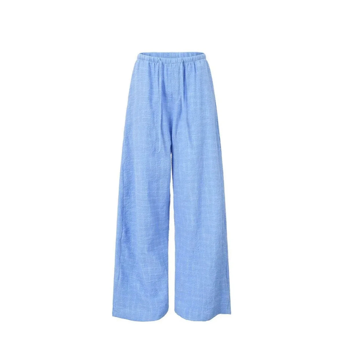 Casual Plaid Wide-Leg Pants – Loose Fit Elastic Waist Spliced Trousers | Youth Summer Streetwear