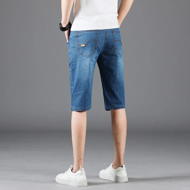 Men's Casual Knee-Length Denim Shorts – Loose Multi-Pocket Straight-Cut Summer Jorts