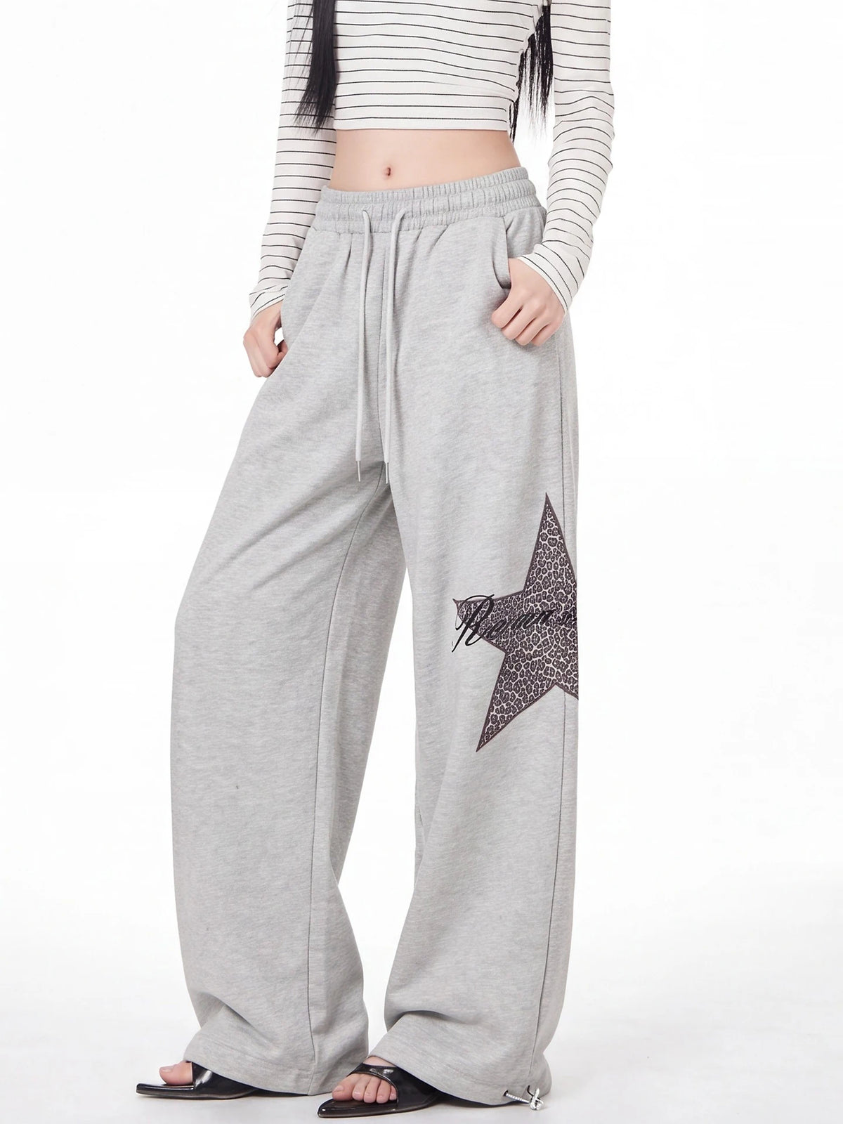 Women’s Embroidered Wide-Leg Pants – Loose Straight-Leg Trousers | American High-Street Casual Style