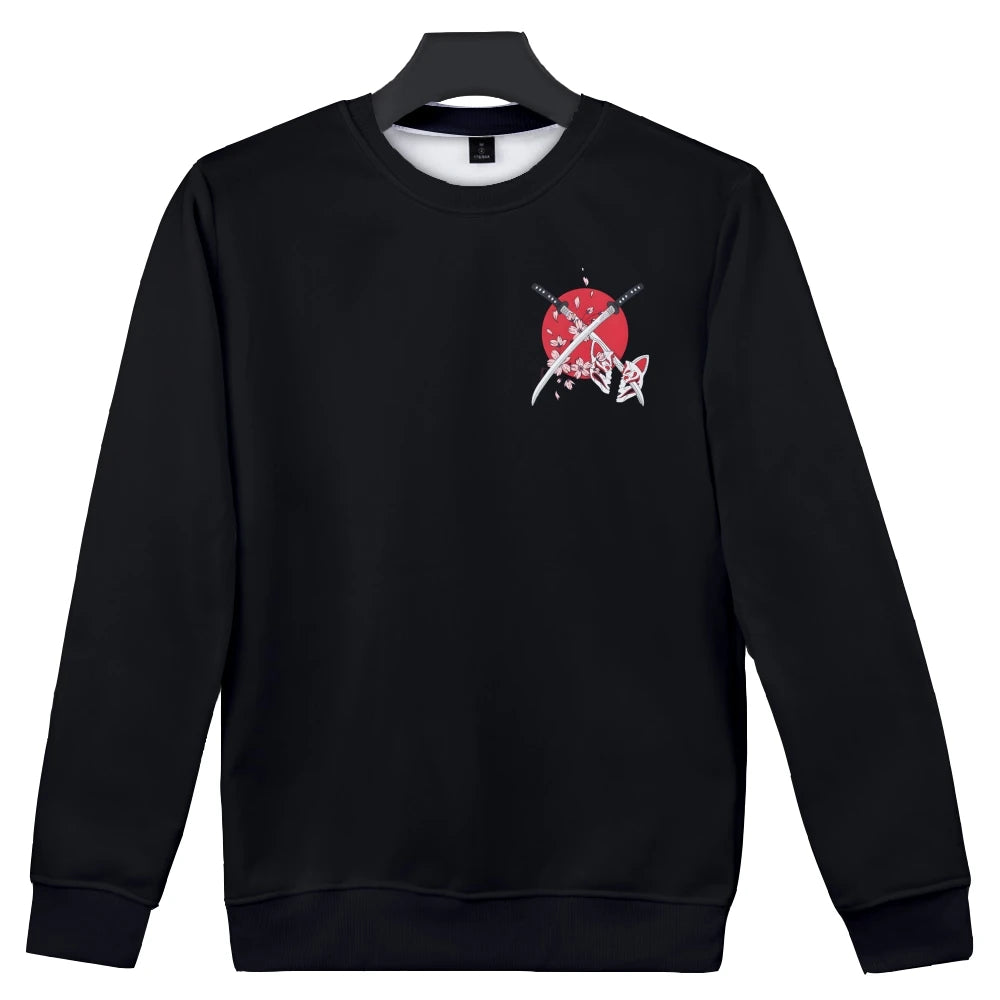Unisex Samurai Demon 3D Print Hoodie – Japanese Anime Long Sleeve Pullover Sweatshirt, Casual Streetwear Top