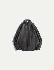 Unisex Vintage Striped Shirt – Loose-Fit Long-Sleeve Casual Top | Japanese-Inspired Spring & Autumn Streetwear